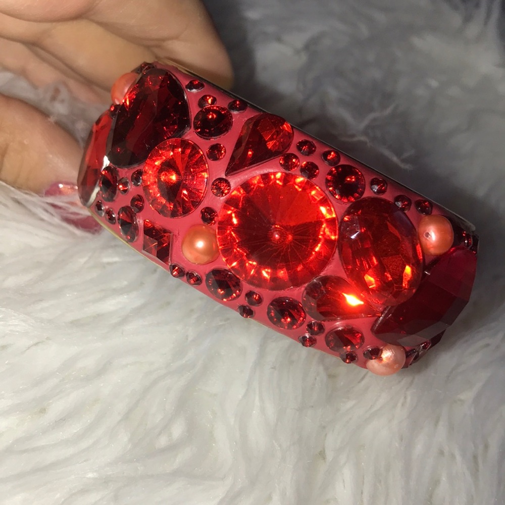 Red Rhinestone Cuff Bracelet
